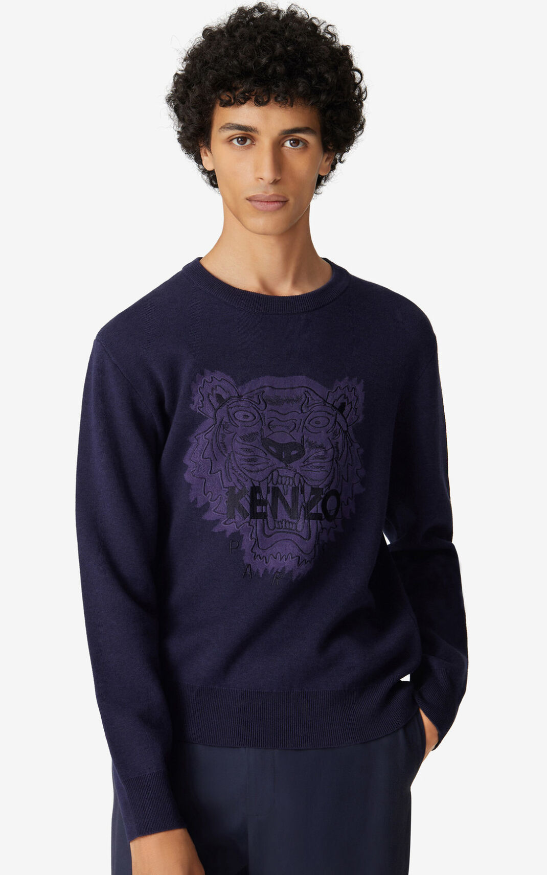 Kenzo Tiger πουλόβερ ανδρικα σκουρο μπλε μπλε | GR650840